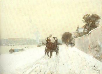 Childe Hassam : Along the Seine, Winter